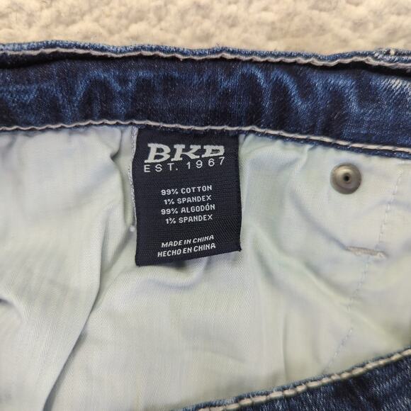 BKE Jake Straight Leg Jeans White Stitch Men's Size‎ 33x38 Stretch ABP16274 Tall - Picture 8 of 9